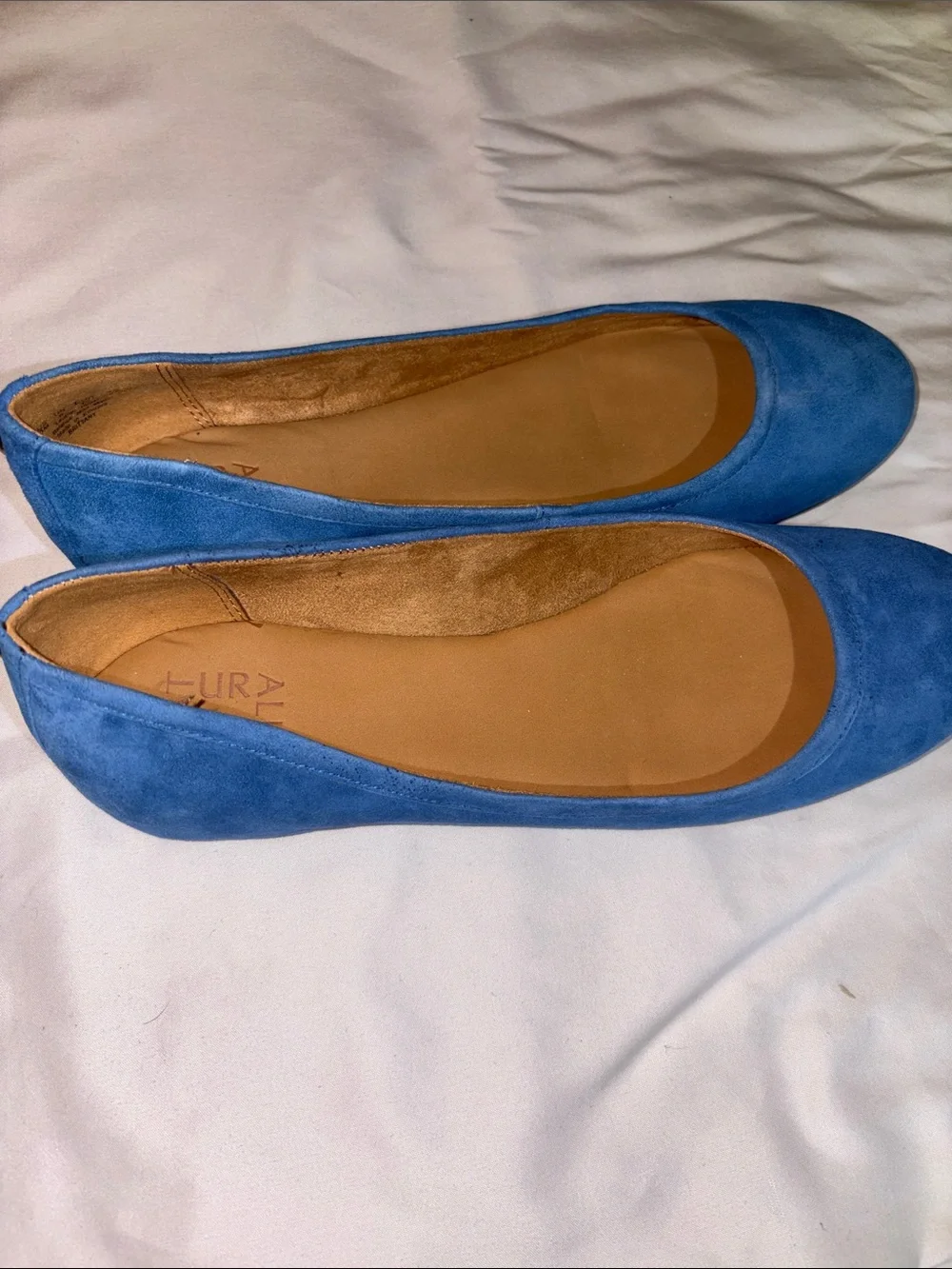 Naturalizer Blue Suede Round-Toe Ballet Flats